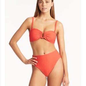 Sea Level Swim Australia coral bikini top. Bandeau